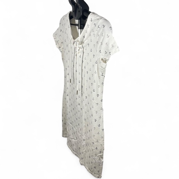 Tommy Hilfiger Lana Nautical Navy Anchor Lace-Up Shirt Dress White Blue, Size M - Picture 3 of 7